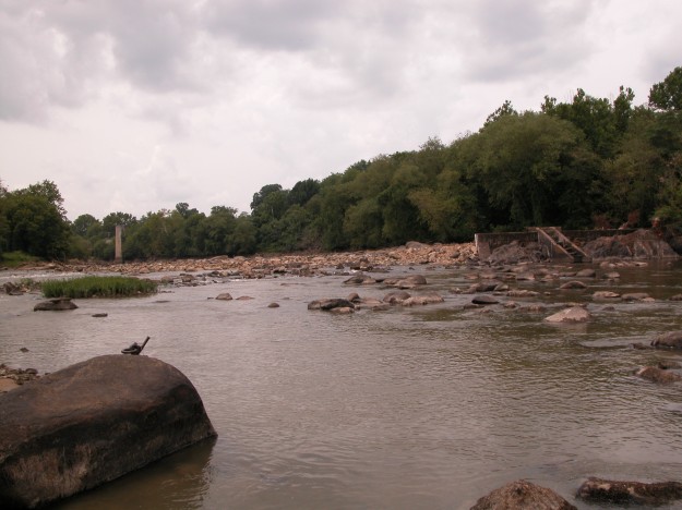 Dam removal is complete: A free flowing Appomattox River. Photo credit: USFWS/ Albert Spells