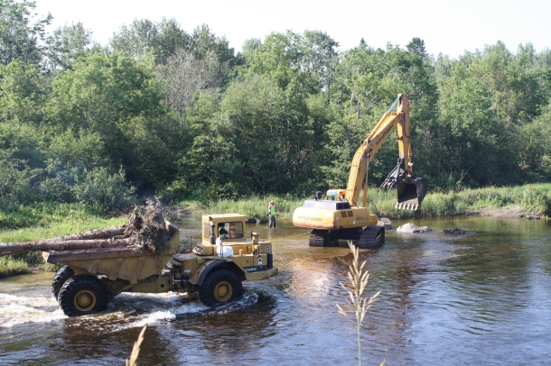  Fish habitat restoration on the Meduxnekeag river is just one of the projects Tannar is involved with. Photo credit: USFWS
