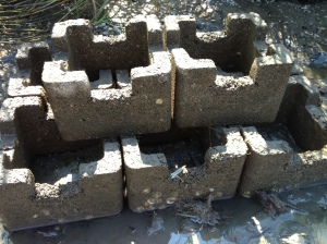 Close up of partner-funded oyster castle at Gandy's Beach.