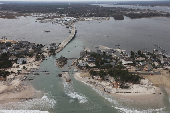 An aerial view of coastal damage caused by Hurricane Sandy in Mantoloking, NJ. Credit: Greg Thompson/USFWS