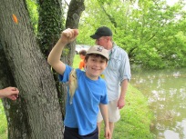 Lucas enjoyed a day catching fish with his dad.
