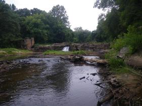 The Hazel River and Monumental Mills Dam before dam removed. Credit: Alan Weaver, VDGIF.
